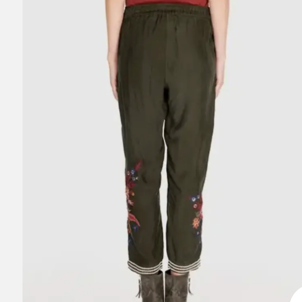 JOHNNY WAS Embroidered Olive Pants - Picture 2 of 11
